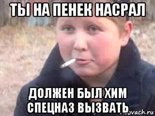 ты на пенек насрал должен был хим спецназ вызвать