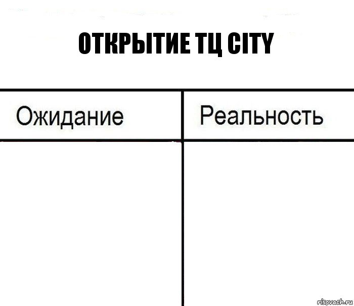 Открытие ТЦ city  , Комикс  Ожидание - реальность