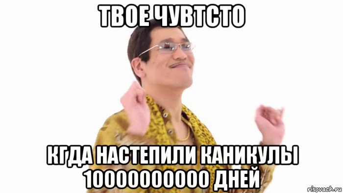 твое чувтсто кгда настепили каникулы 10000000000 дней, Мем    PenApple