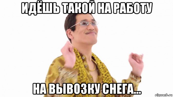 идёшь такой на работу на вывозку снега...