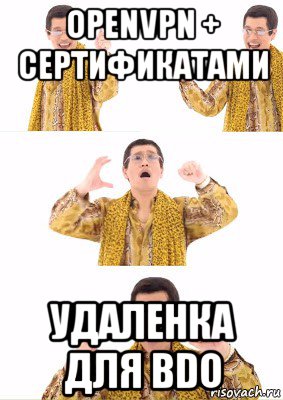openvpn + сертификатами удаленка для bdo