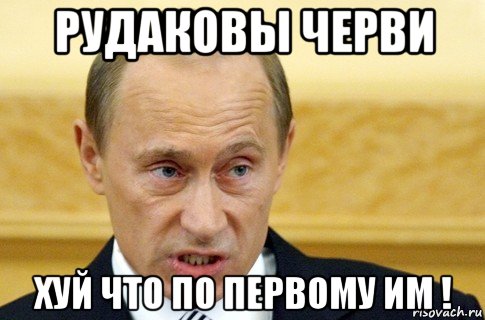 рудаковы черви хуй что по первому им !, Мем путин