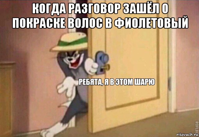 когда разговор зашёл о покраске волос в фиолетовый , Мем    Ребята я в этом шарю