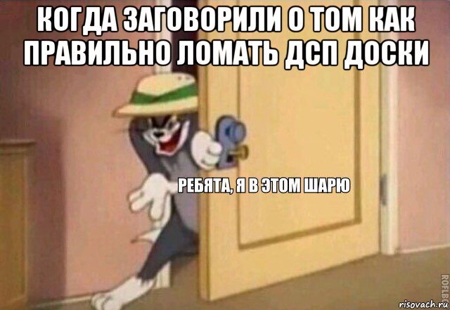 когда заговорили о том как правильно ломать дсп доски , Мем    Ребята я в этом шарю