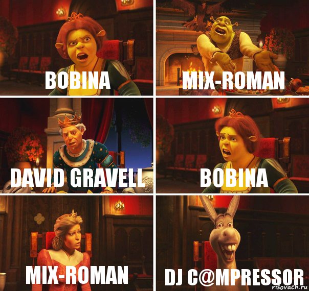 Bobina Mix-Roman David Gravell Bobina Mix-Roman DJ C@mpressor, Комикс  Шрек Фиона Гарольд Осел