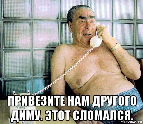  привезите нам другого диму. этот сломался.
