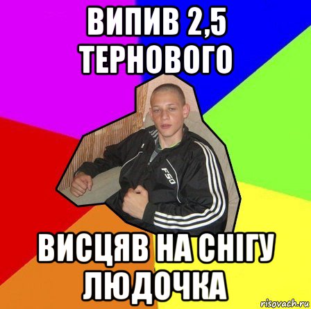 випив 2,5 тернового висцяв на снігу людочка