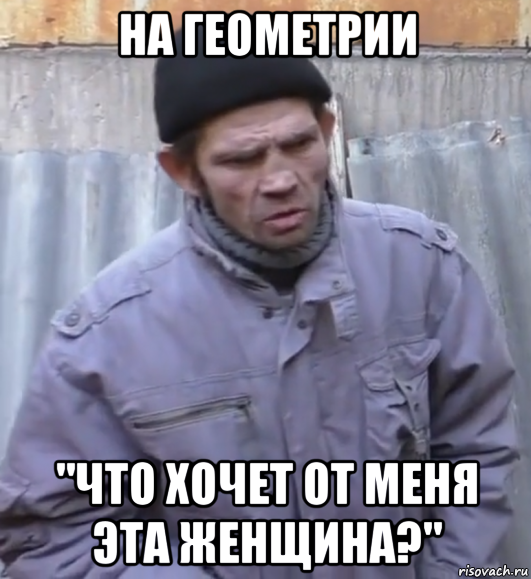 на геометрии "что хочет от меня эта женщина?", Мем  Ты втираешь мне какую то дичь