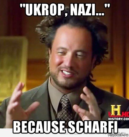 "ukrop, nazi..." because scharfi, Мем учёный