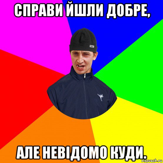 справи йшли добре, але невідомо куди.