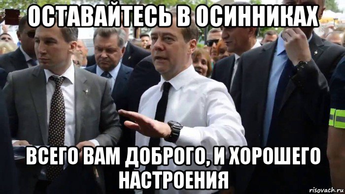 оставайтесь в осинниках всего вам доброго, и хорошего настроения, Мем Всего хорошего