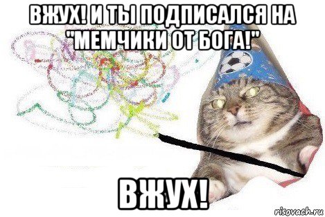 вжух! и ты подписался на "мемчики от бога!" вжух!, Мем Вжух мем