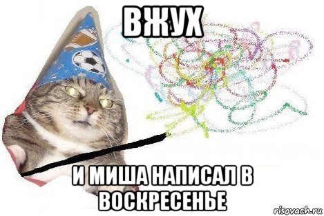 вжух и миша написал в воскресенье, Мем Вжух