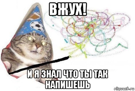 вжух! и я знал что ты так напишешь, Мем Вжух