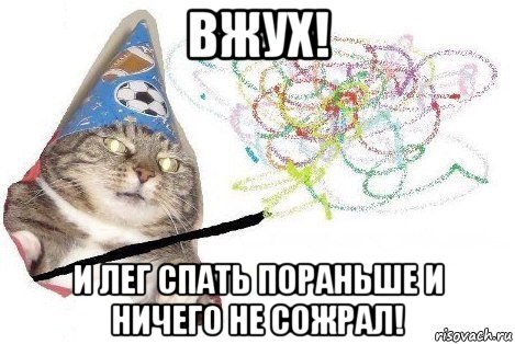 вжух! и лег спать пораньше и ничего не сожрал!, Мем Вжух