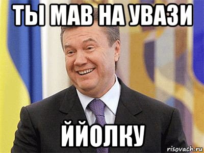 ты мав на увази ййолку, Мем Янукович