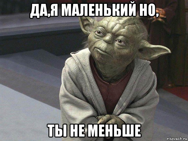 да,я маленький но, ты не меньше, Мем  Йода