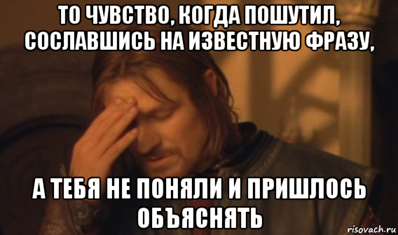 то чувство, когда пошутил, сославшись на известную фразу, а тебя не поняли и пришлось объяснять, Мем Закрывает лицо