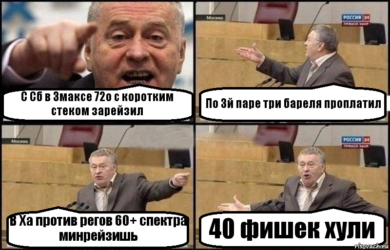 С Сб в 3максе 72о с коротким стеком зарейзил По 3й паре три бареля проплатил В Ха против регов 60+ спектра минрейзишь 40 фишек хули, Комикс Жириновский