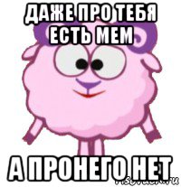 даже про тебя есть мем а пронего нет