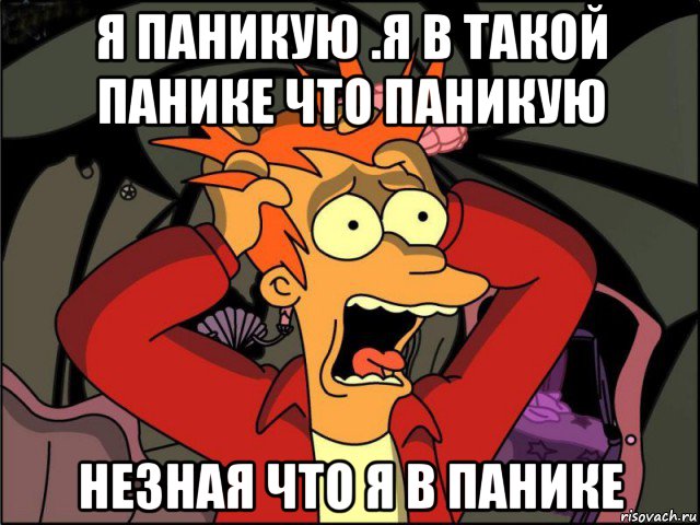 я паникую .я в такой панике что паникую незная что я в панике, Мем Фрай в панике