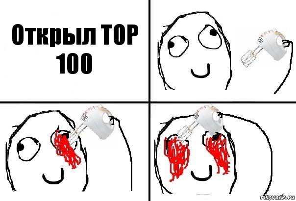 Открыл TOP 100, Комикс  глаза миксер