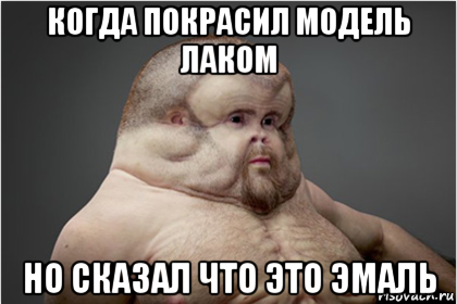 когда покрасил модель лаком но сказал что это эмаль