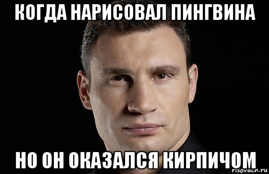 когда нарисовал пингвина но он оказался кирпичом, Мем Кличко