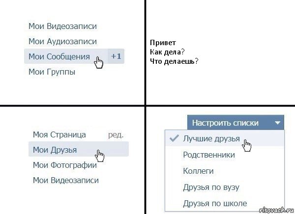 Привет
Как дела?
Что делаешь?, Комикс  Лучшие друзья