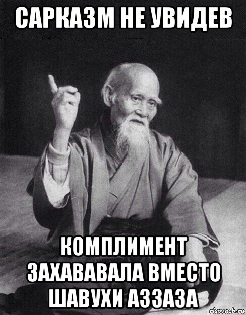 сарказм не увидев комплимент захававала вместо шавухи аззаза, Мем Монах-мудрец (сэнсей)