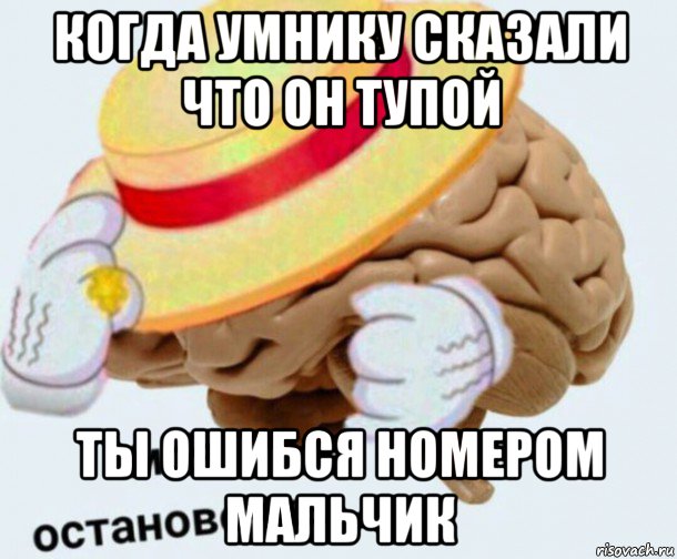 когда умнику сказали что он тупой ты ошибся номером мальчик, Мем   Моя остановочка мозг