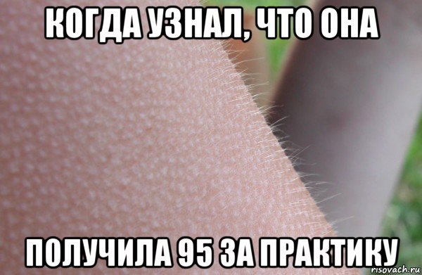 когда узнал, что она получила 95 за практику