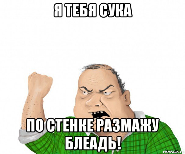 я тебя сука по стенке размажу блеадь!, Мем мужик