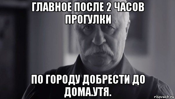 главное после 2 часов прогулки по городу добрести до дома.утя., Мем Не огорчай Леонида Аркадьевича