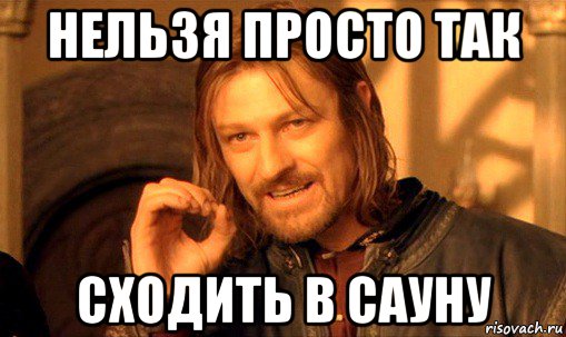 нельзя просто так сходить в сауну, Мем Нельзя просто так взять и (Боромир мем)