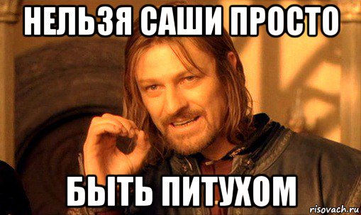 нельзя саши просто быть питухом, Мем Нельзя просто так взять и (Боромир мем)