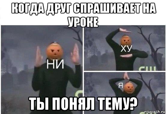 когда друг спрашивает на уроке ты понял тему?, Мем  Ни ху Я