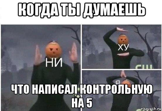 когда ты думаешь что написал контрольную на 5, Мем  Ни ху Я