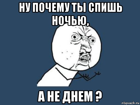 ну почему ты спишь ночью, а не днем ?, Мем Ну почему