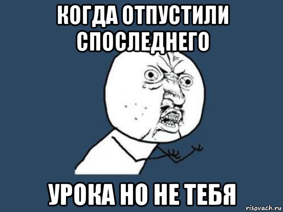 когда отпустили споследнего урока но не тебя, Мем Ну почему