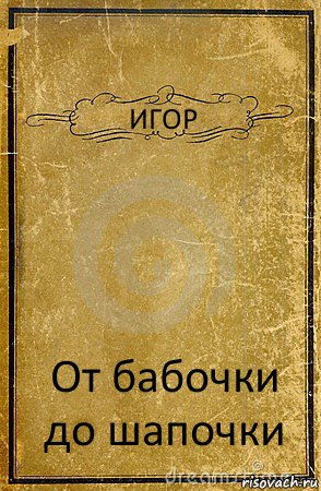 ИГОР От бабочки до шапочки, Комикс обложка книги