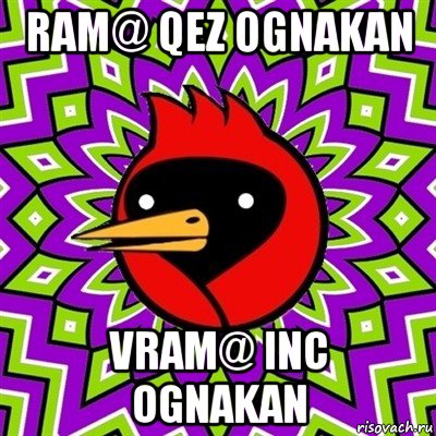 ram@ qez ognakan vram@ inc ognakan, Мем Омская птица