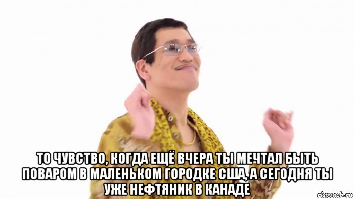  то чувство, когда ещё вчера ты мечтал быть поваром в маленьком городке сша, а сегодня ты уже нефтяник в канаде