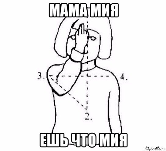 мама мия ешь что мия, Мем  Перекреститься