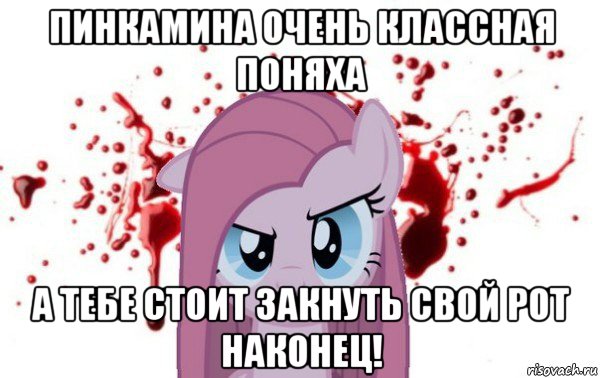 пинкамина очень классная поняха а тебе стоит закнуть свой рот наконец!