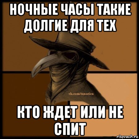 ночные часы такие долгие для тех кто ждет или не спит, Мем Plague doctor