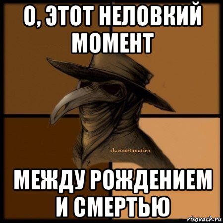 о, этот неловкий момент между рождением и смертью, Мем Plague doctor