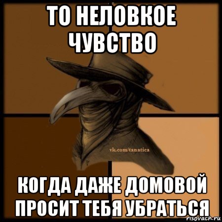 то неловкое чувство когда даже домовой просит тебя убраться, Мем Plague doctor