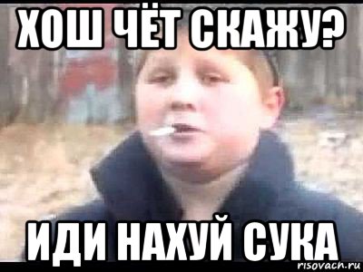 хош чёт скажу? иди нахуй сука, Мем поцык