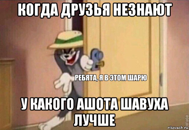 когда друзья незнают у какого ашота шавуха лучше, Мем    Ребята я в этом шарю